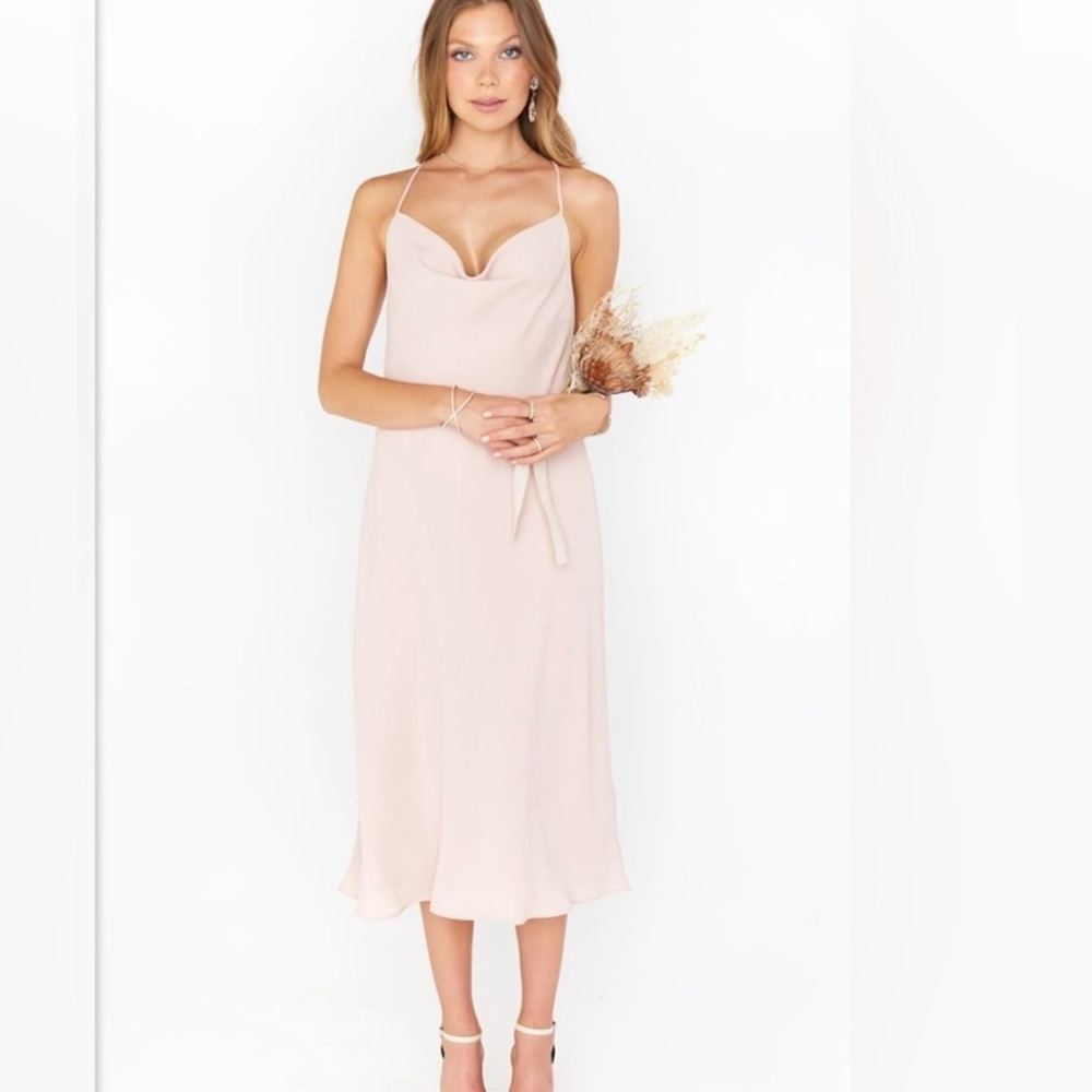 Verona Cowl Dress- Dusty Blush